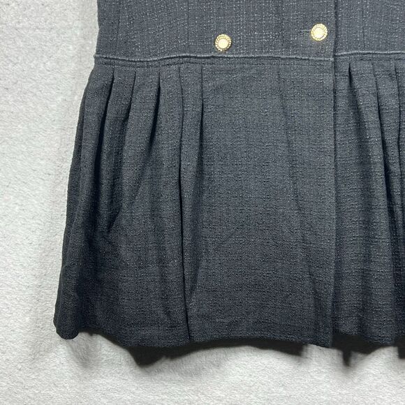 SANDRO Short Coat Mini Dress Pleated H20ROSSA Tweed BLACK US 8/ FR 40 $445 NEW! - Picture 3 of 15